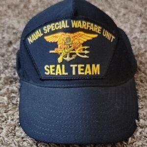Vintage USMC Military Service Hat Naval Special Warfare Unit Seal Team Snap Back